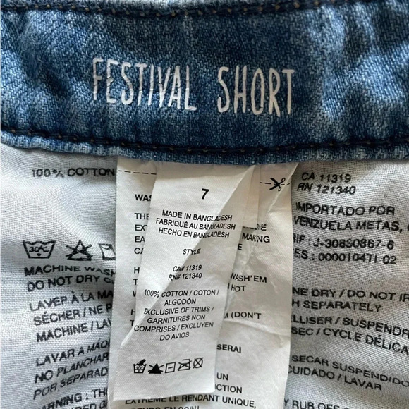 Garage Denim Festival Shorts with  Aztec Print Womens 7 - Picture 6 of 11
